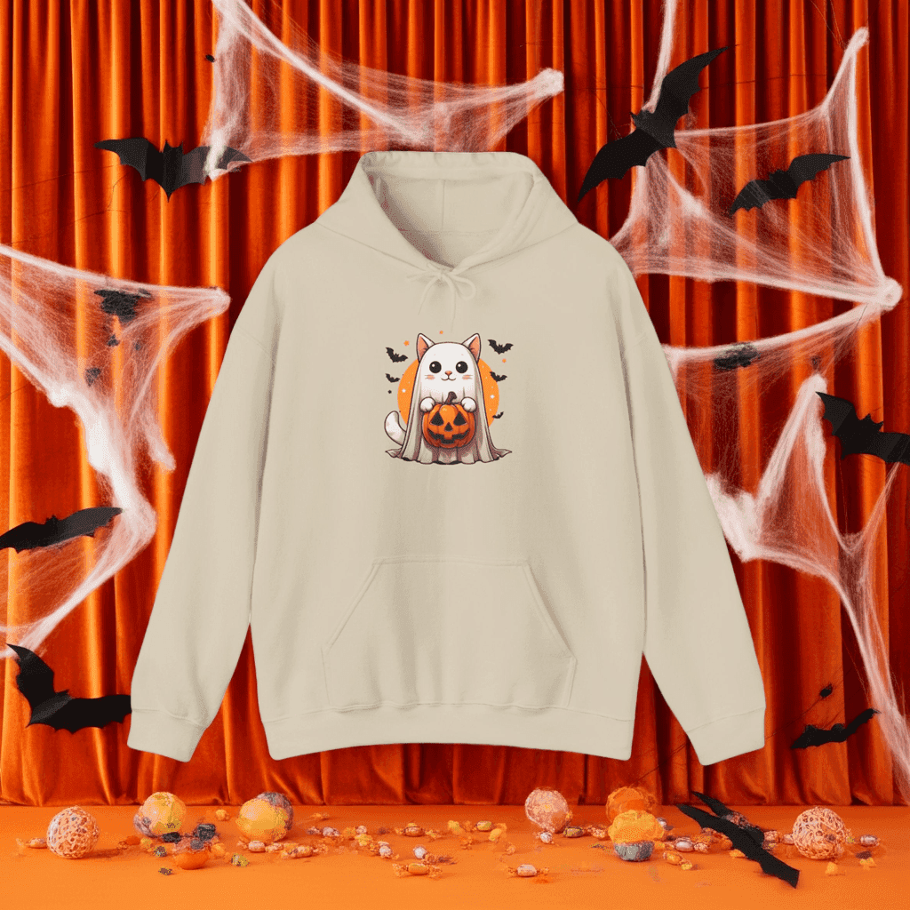 Adorable Halloween Cat Hoodie – Cozy Pet Lover Sweatshirt for Fall & Halloween